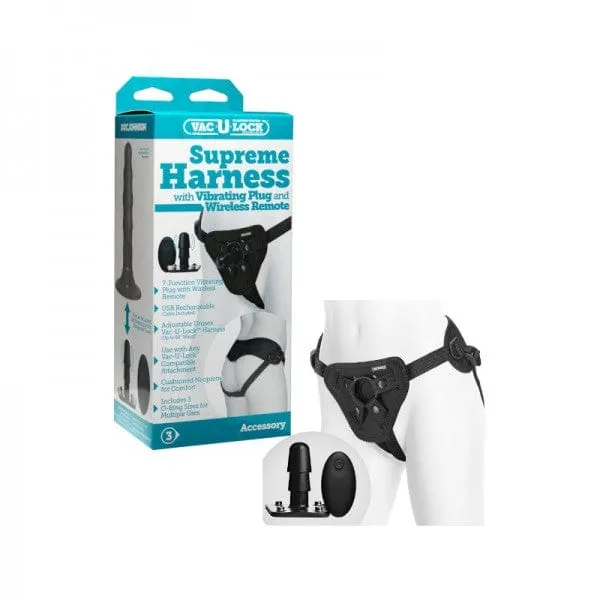 Doc Johnson Vac-U-Lock - Supreme Harness With Vibrating Plug