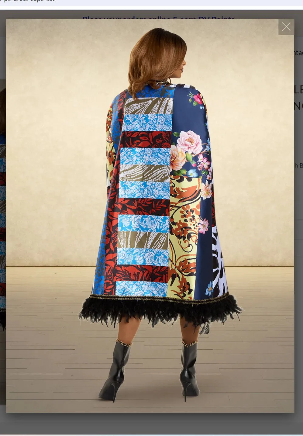 Donna Vinci Style 12118 2PC Dress/Cape Orange/Multi