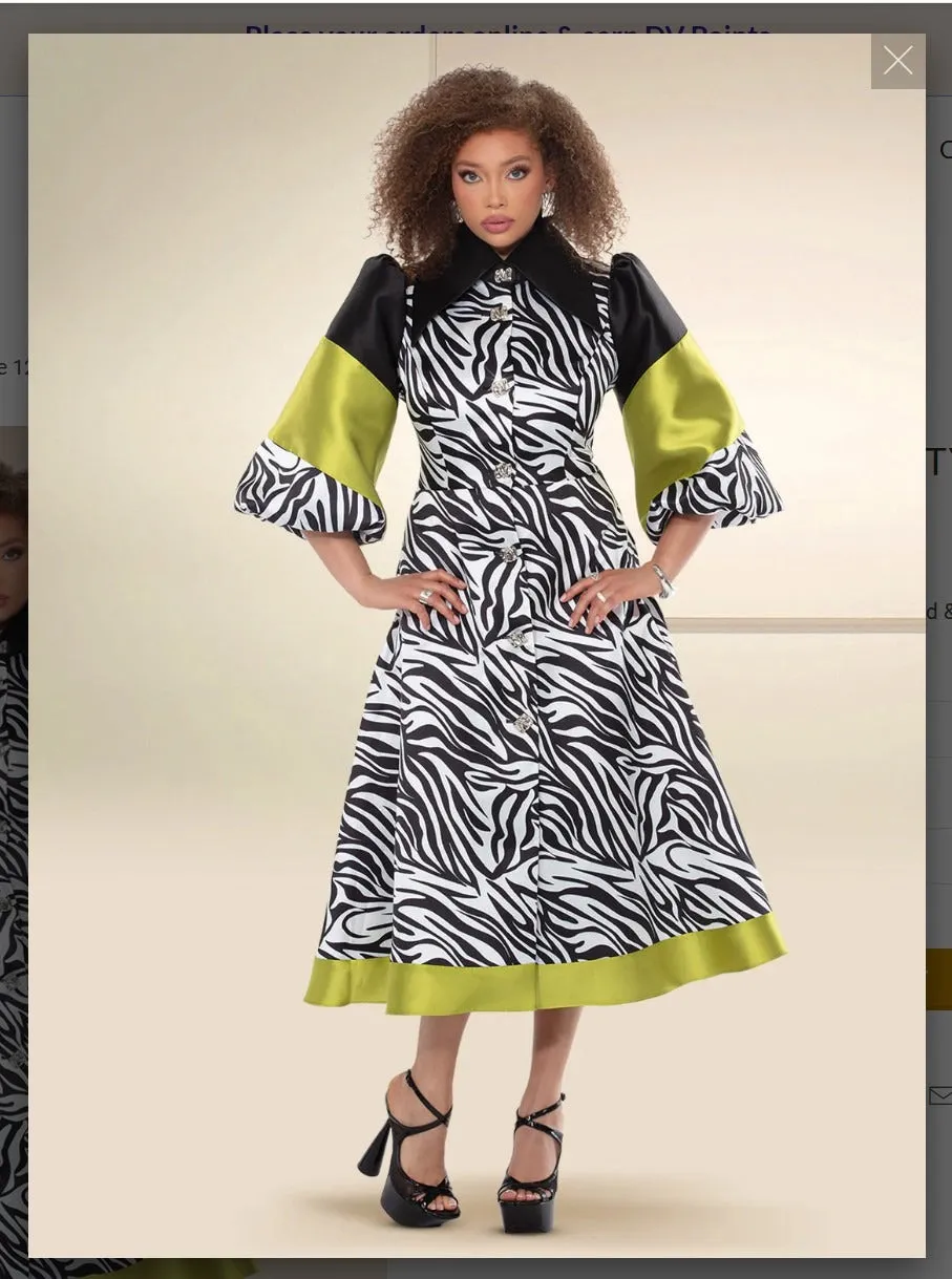 Donna Vinci Style 12172 1PC Dress Virtual Silk Look  Fabric