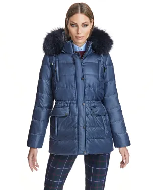 Down Filled Polyester & Fox Trimmed Jacket