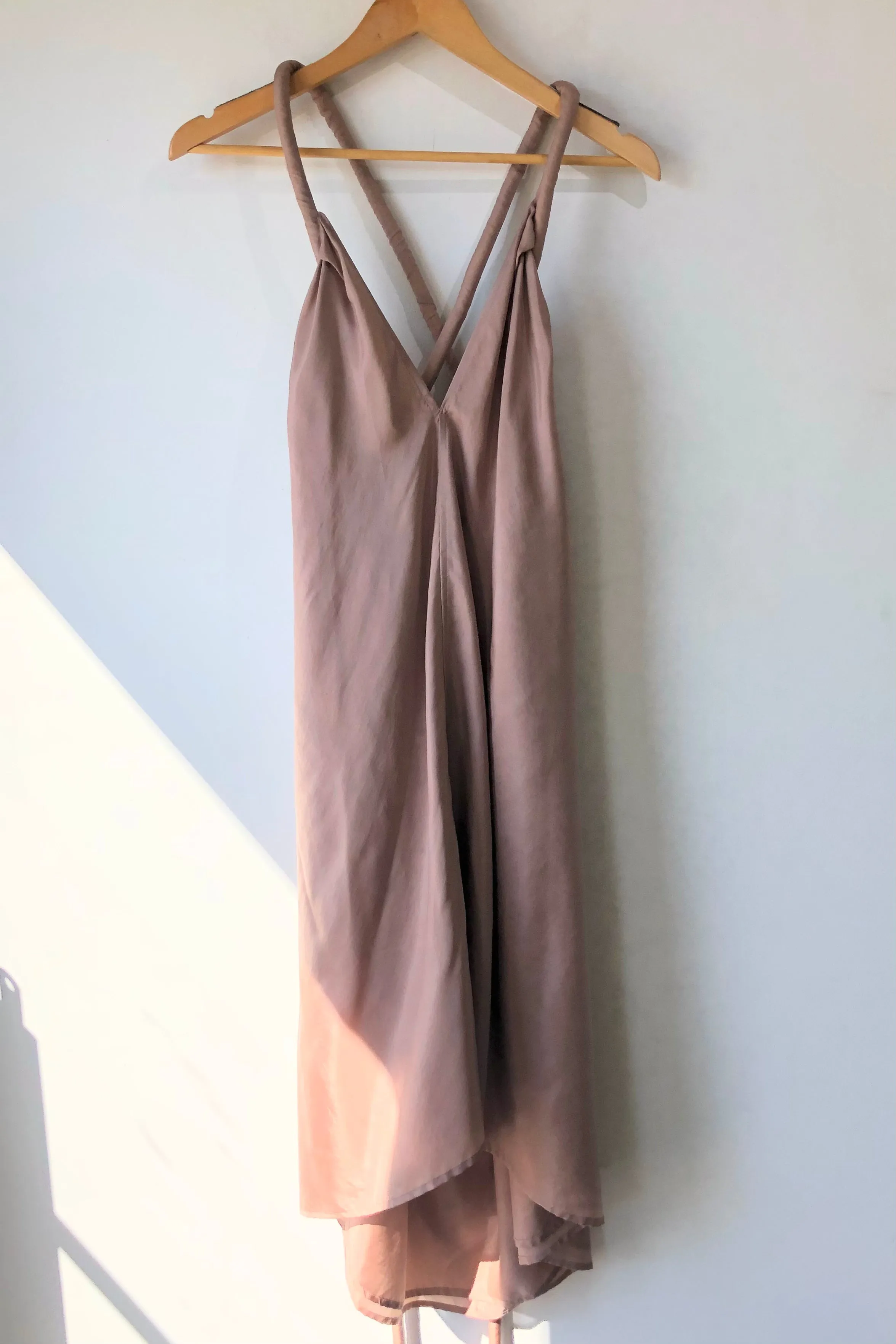 Electric Feathers Infinite Rope Champagne Silk Dress