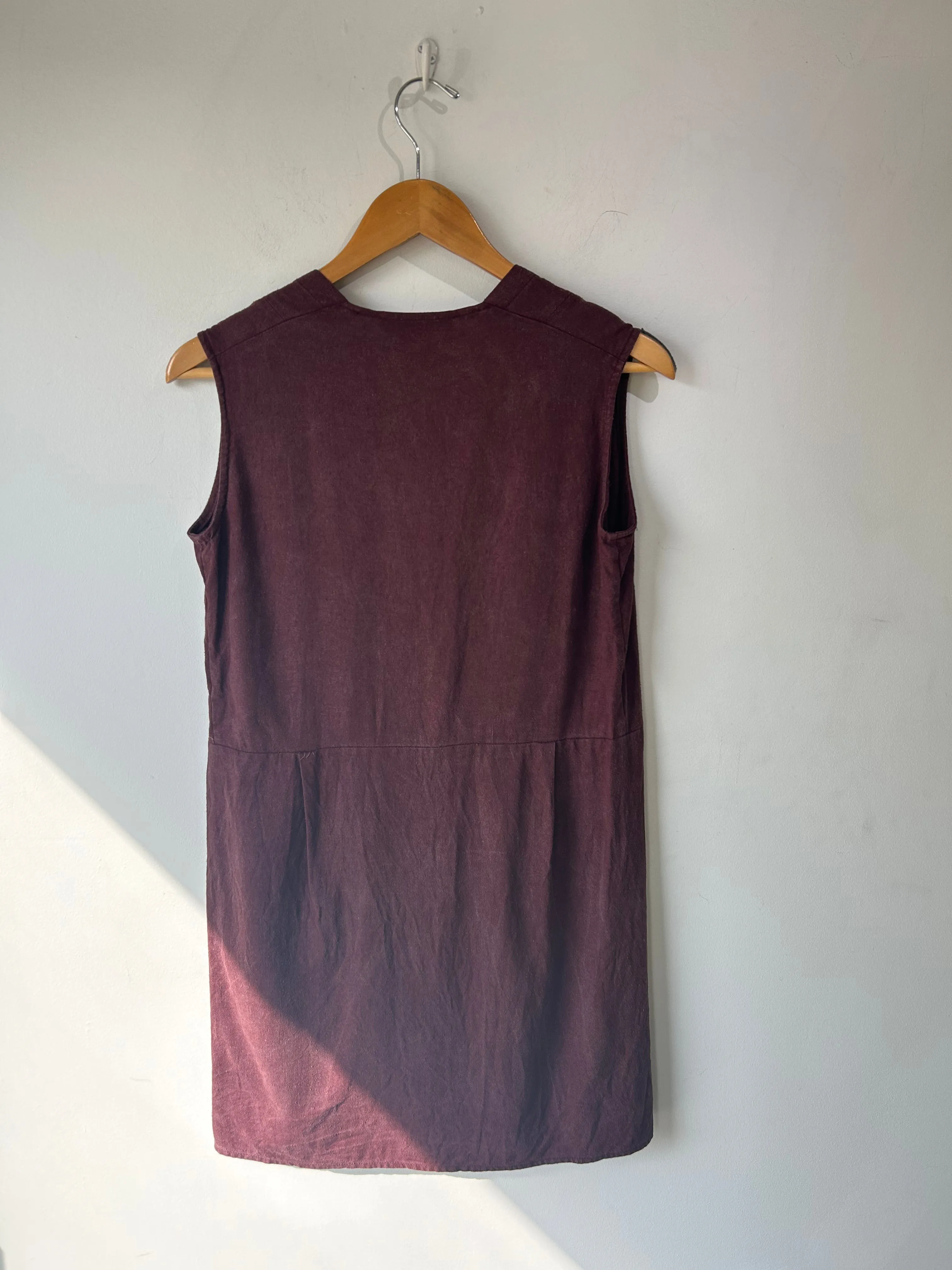 Electric Feathers Maroon Raw Silk Dress