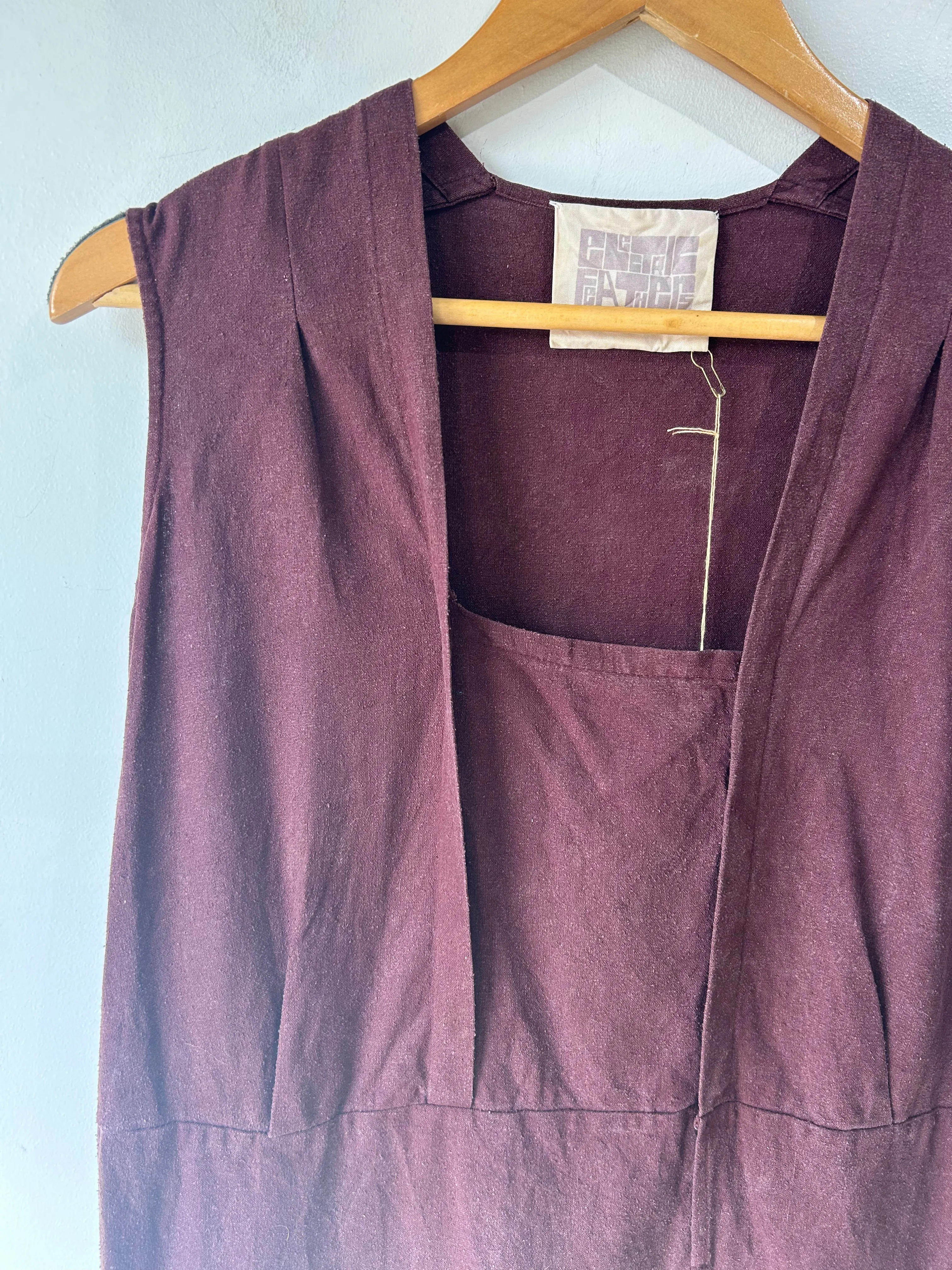 Electric Feathers Maroon Raw Silk Dress