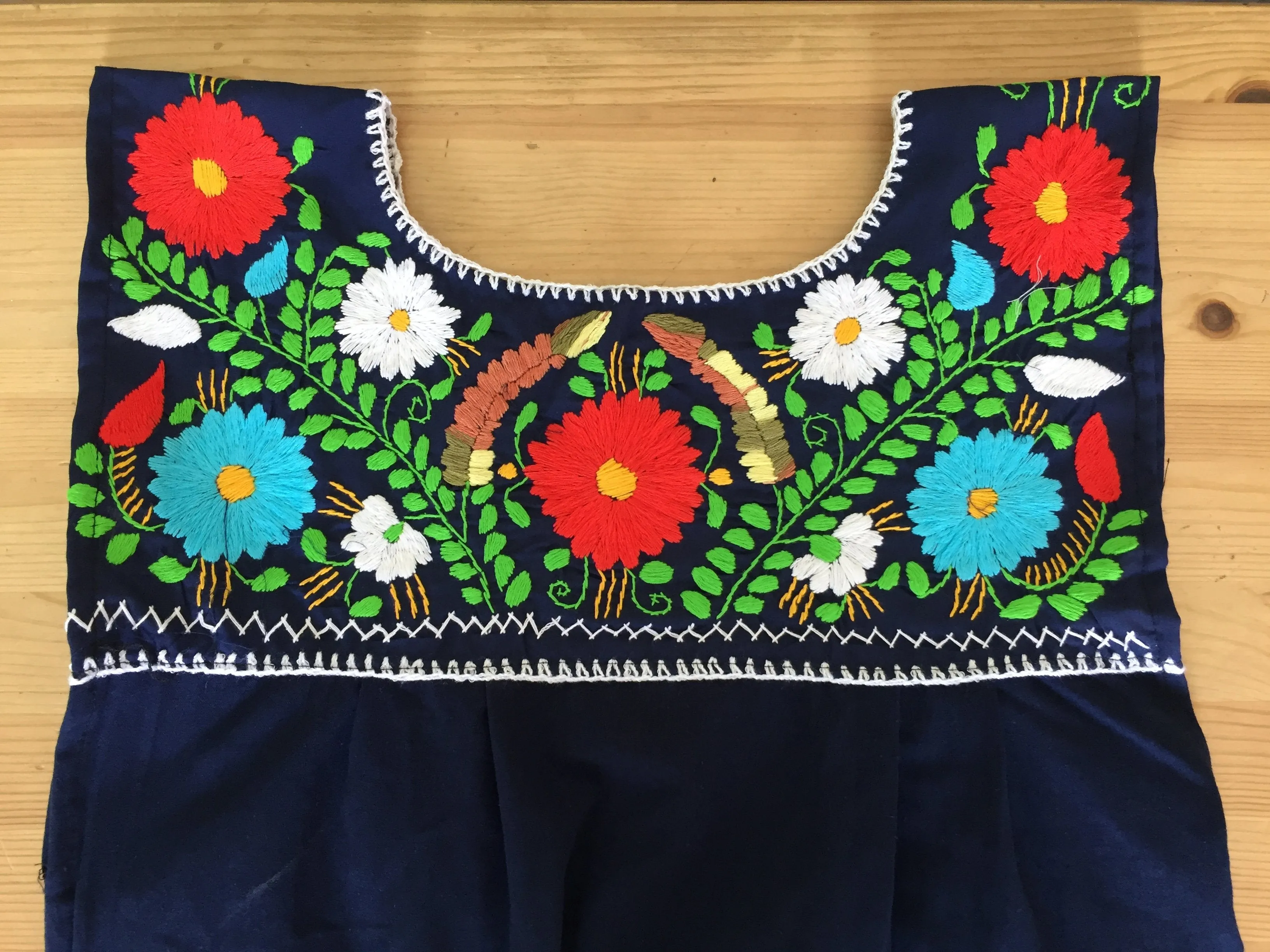 Elvira, Hand Embroidered Mexican Loose Dress