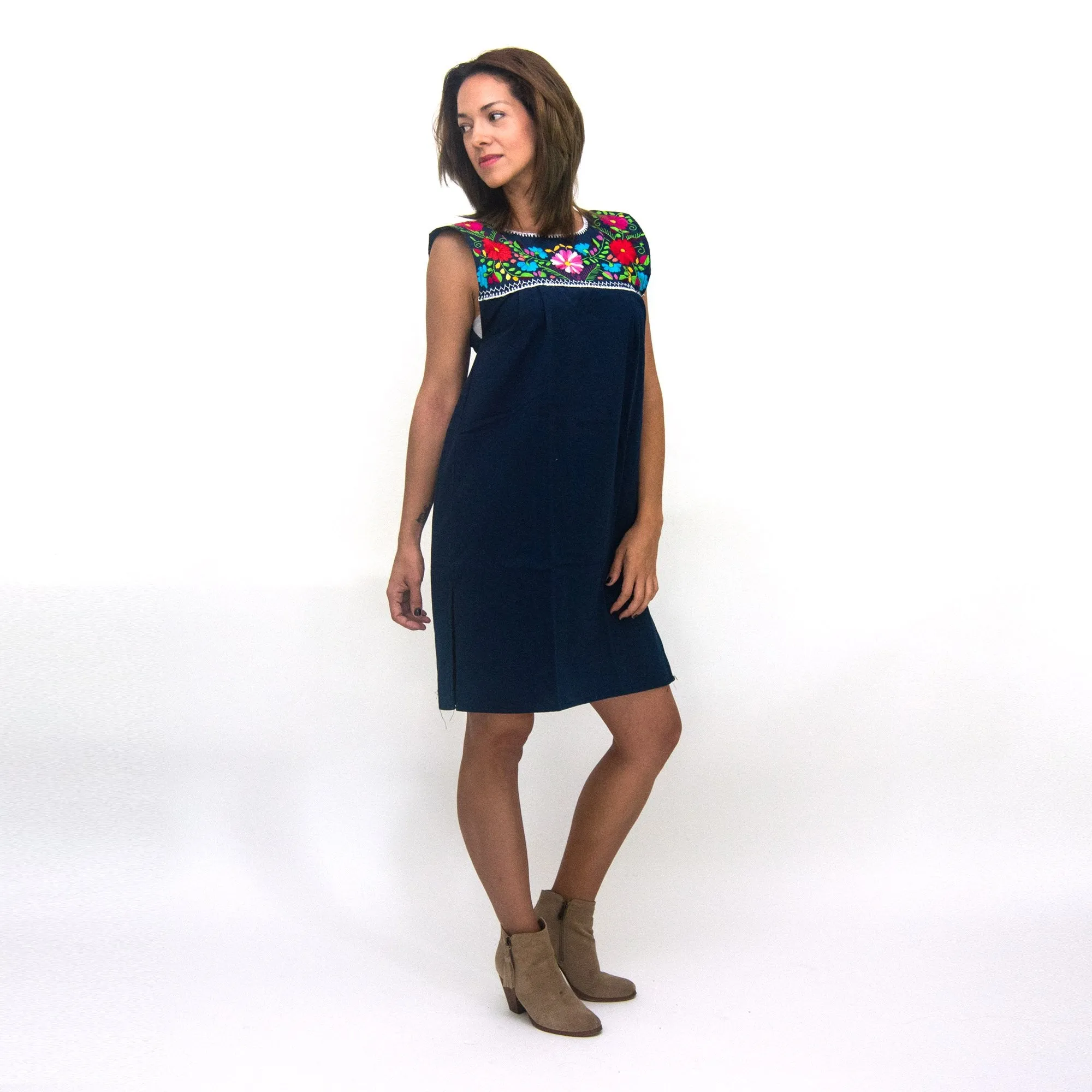 Elvira, Hand Embroidered Mexican Loose Dress
