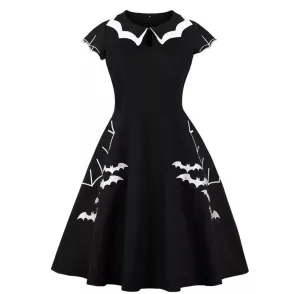 Embroidered Bat Dress