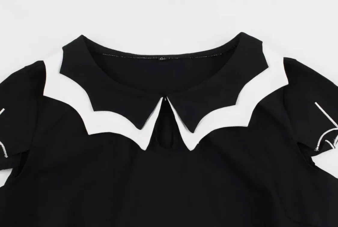 Embroidered Bat Dress