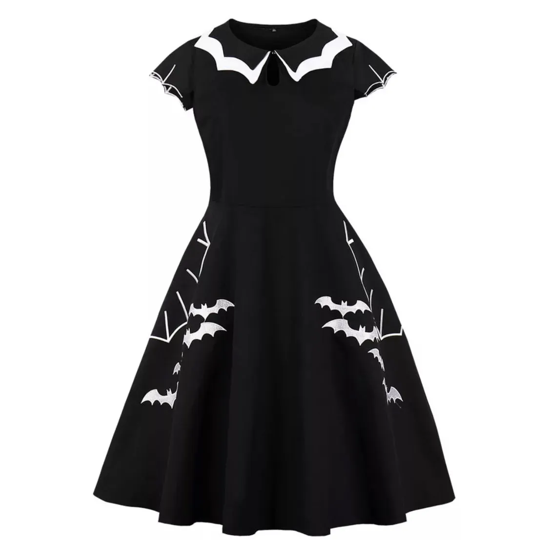 Embroidered Bat Dress