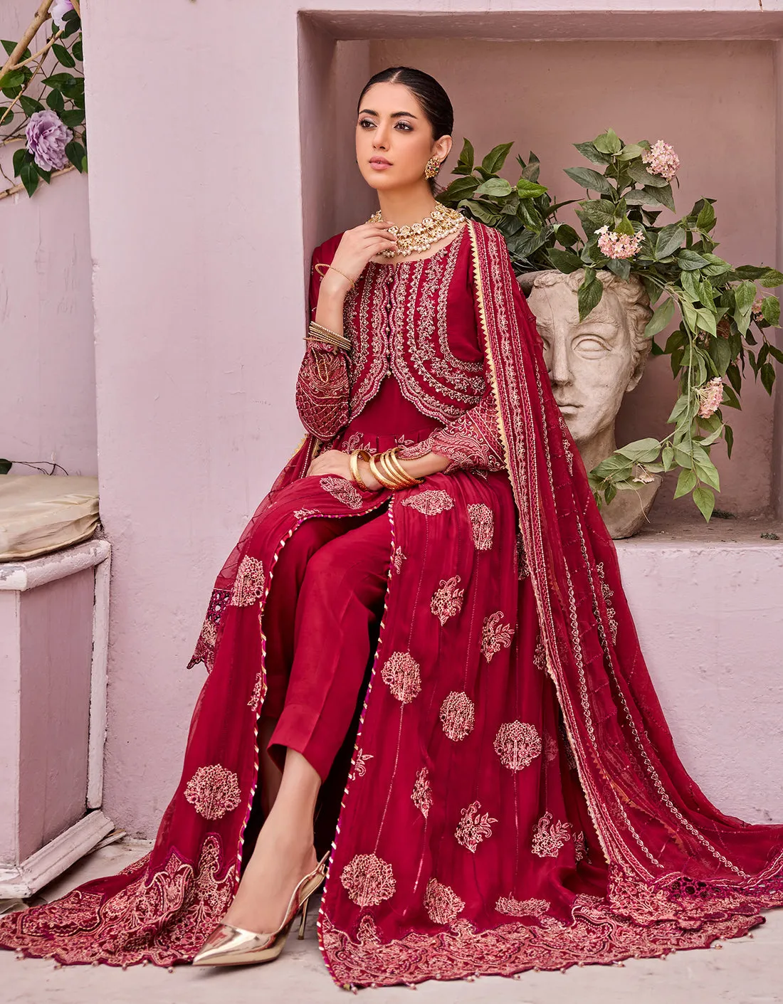 Embroidered Kameez Trouser Pakistani Wedding Dress