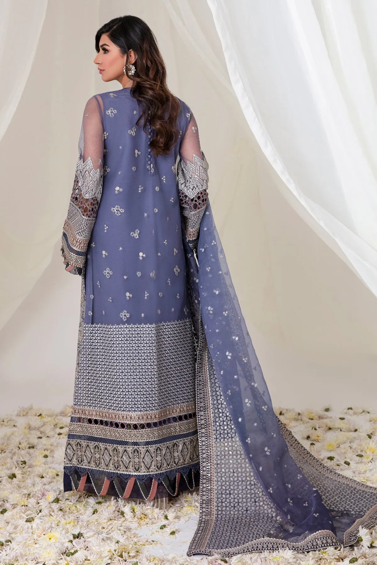 Embroidered Net Kameez Trouser Pakistani Wedding Dress