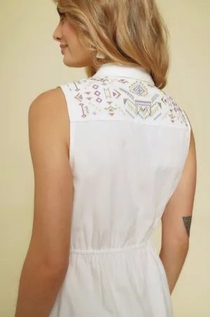Embroidered Shirt Dress