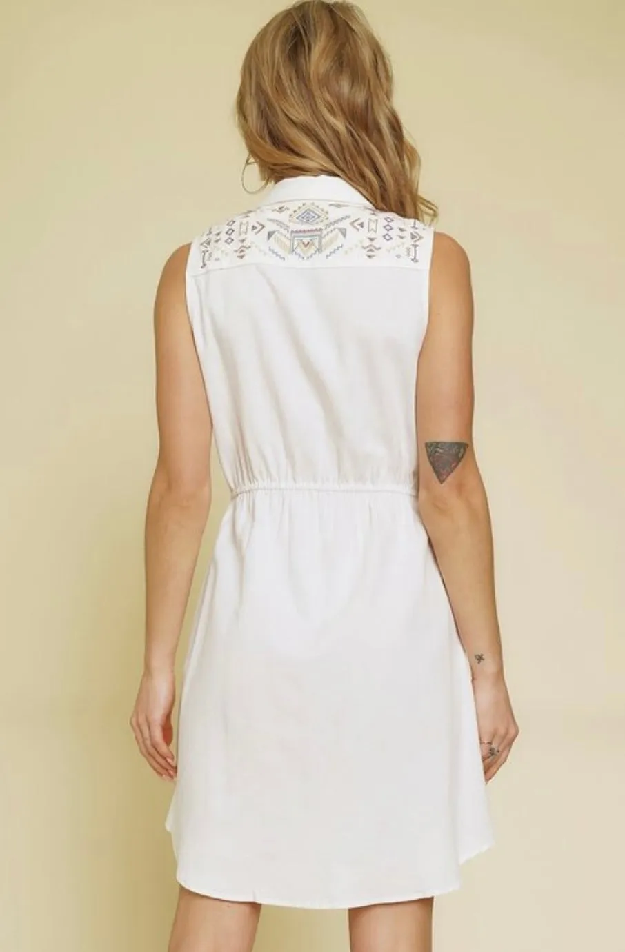 Embroidered Shirt Dress