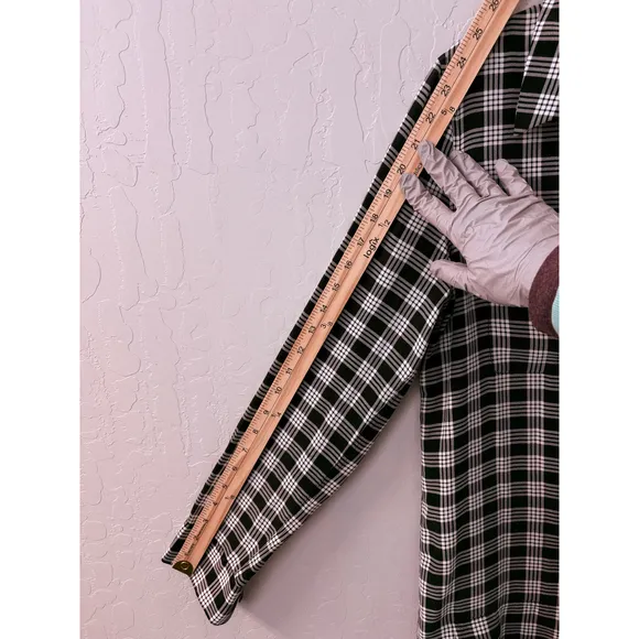 Equipment Femme Knox Plaid Silk Dress Long Sleeve Lace Up Black White Sz S