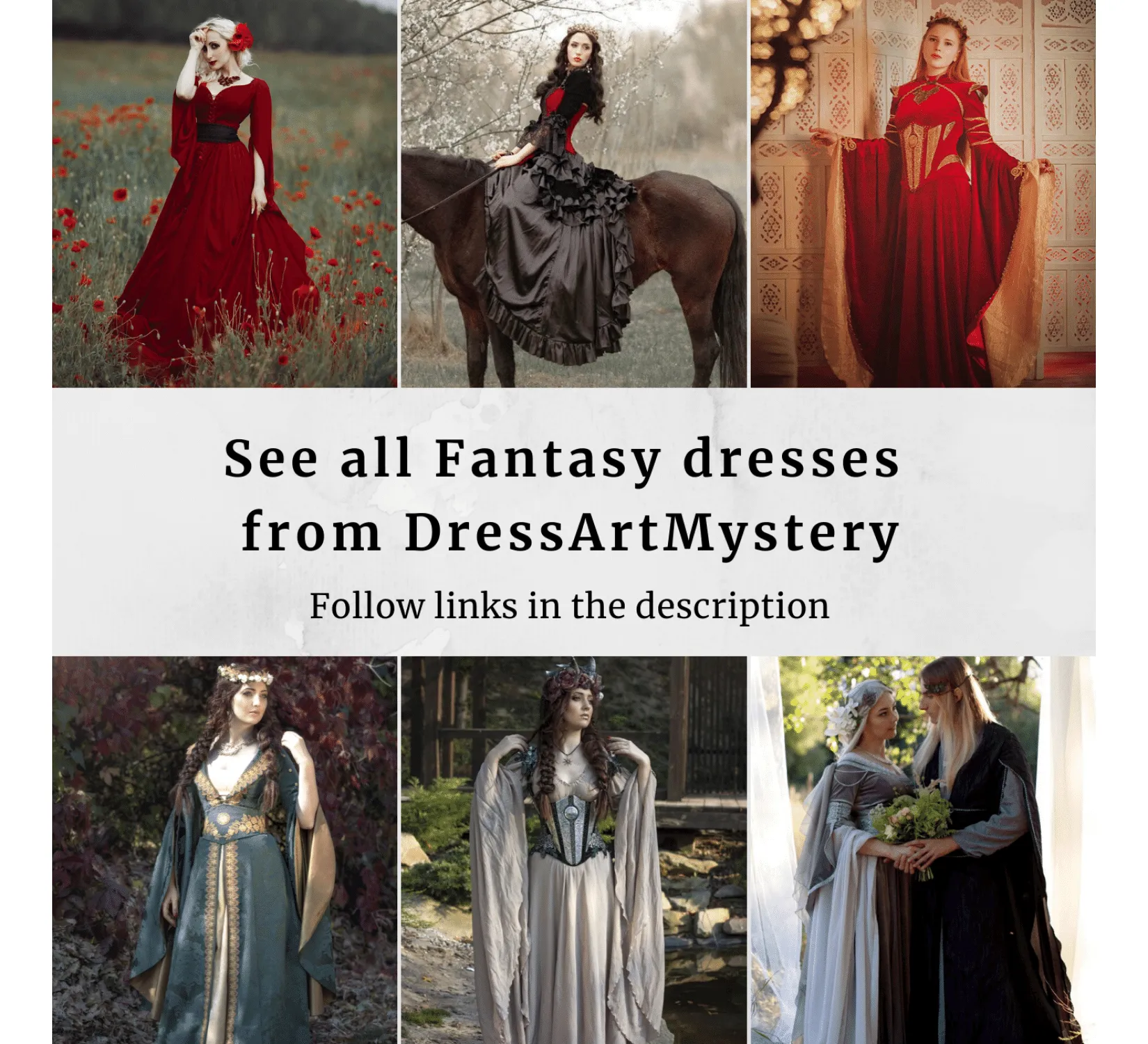 Fantasy dress with Red silk corset