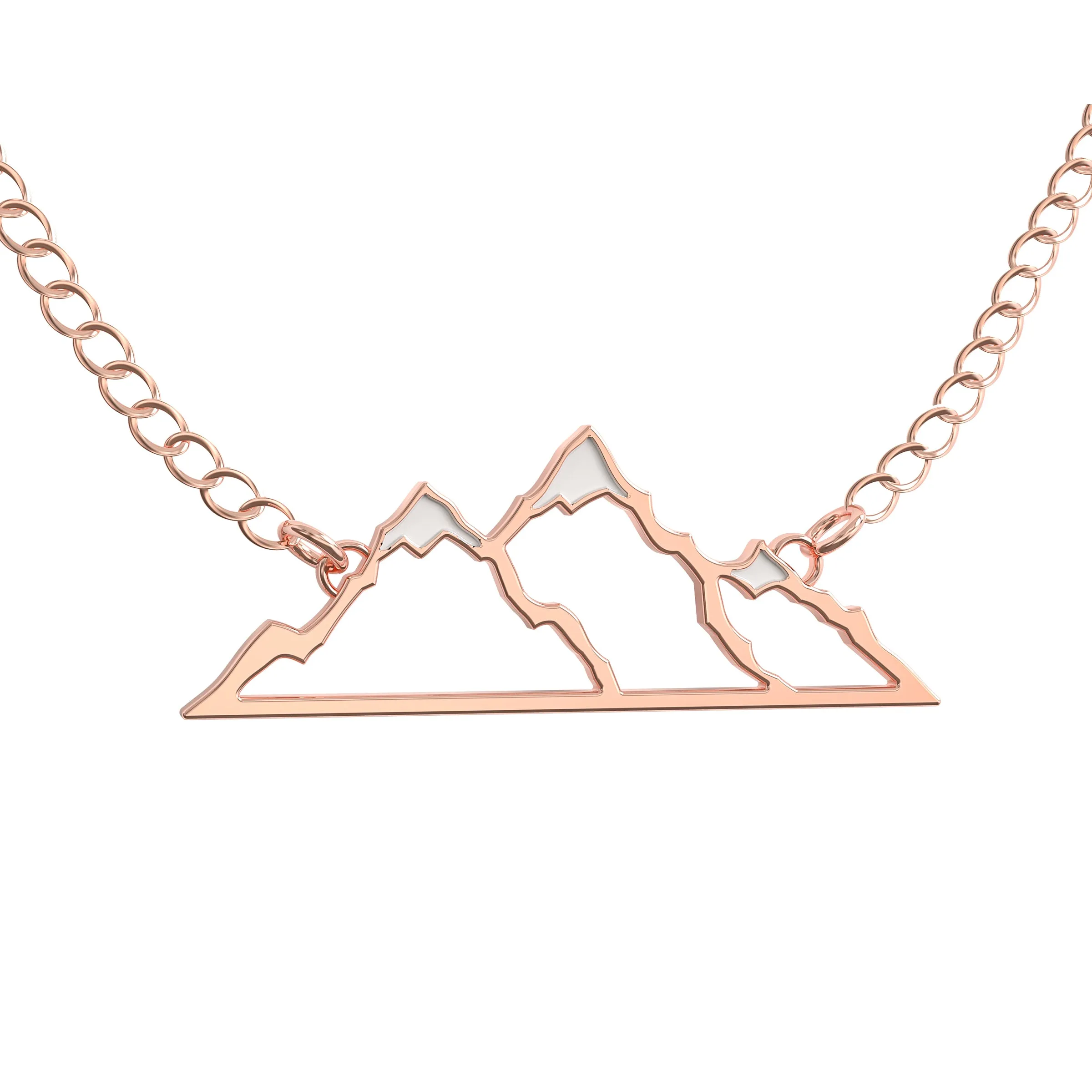 Find Your Mountain Necklace - Rose Gold, Silver & Rose Gold