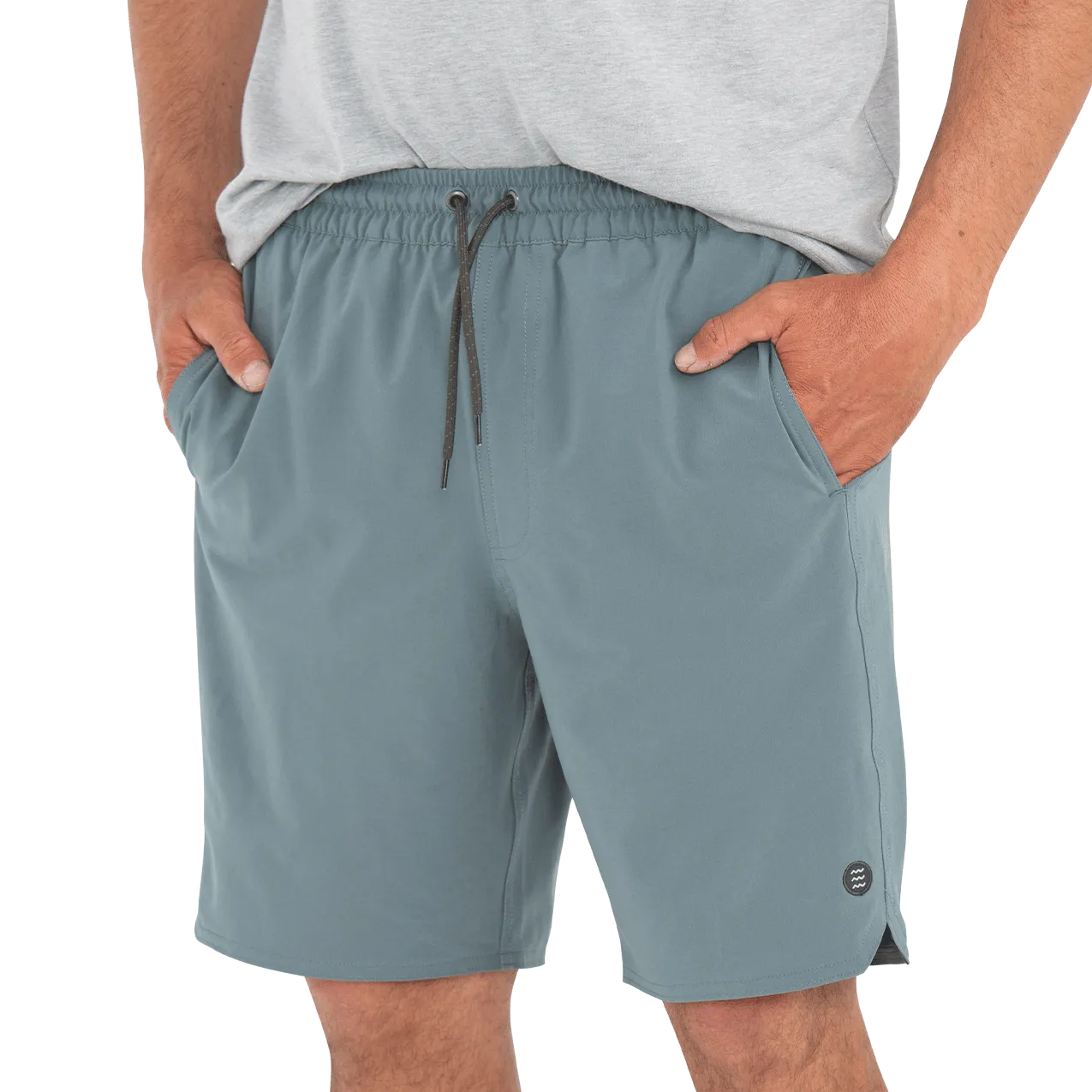 FREE FLY MENS LINED SWELL SHORT 8IN - BLUE CURRENT