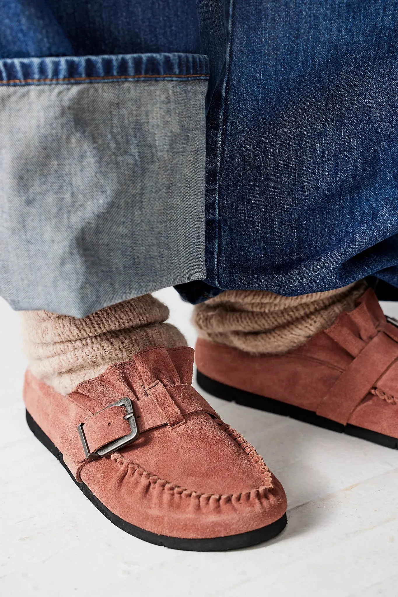 Free People After Riding Mules in Sunset Sand Suede - Final Sale