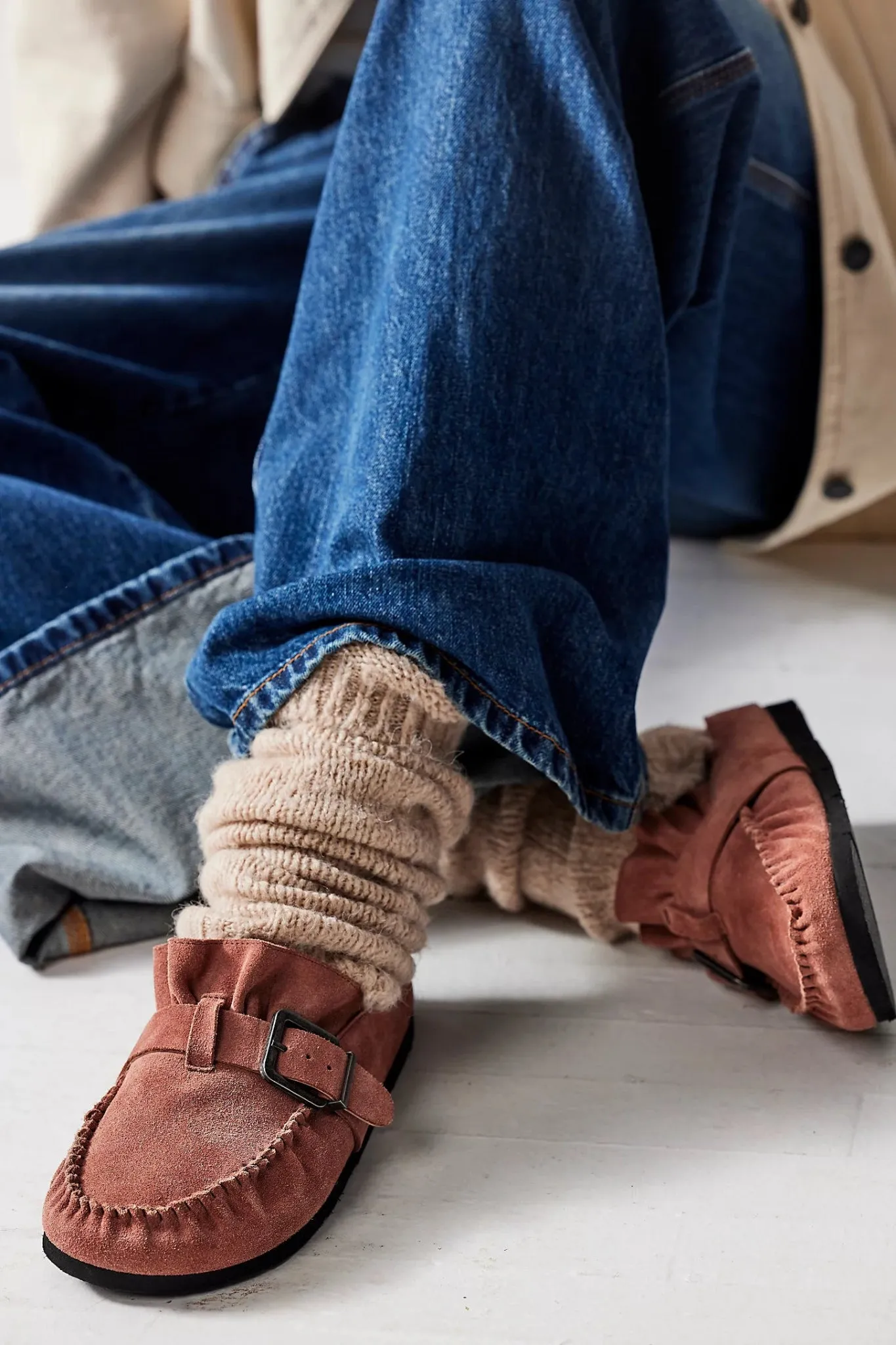 Free People After Riding Mules in Sunset Sand Suede - Final Sale