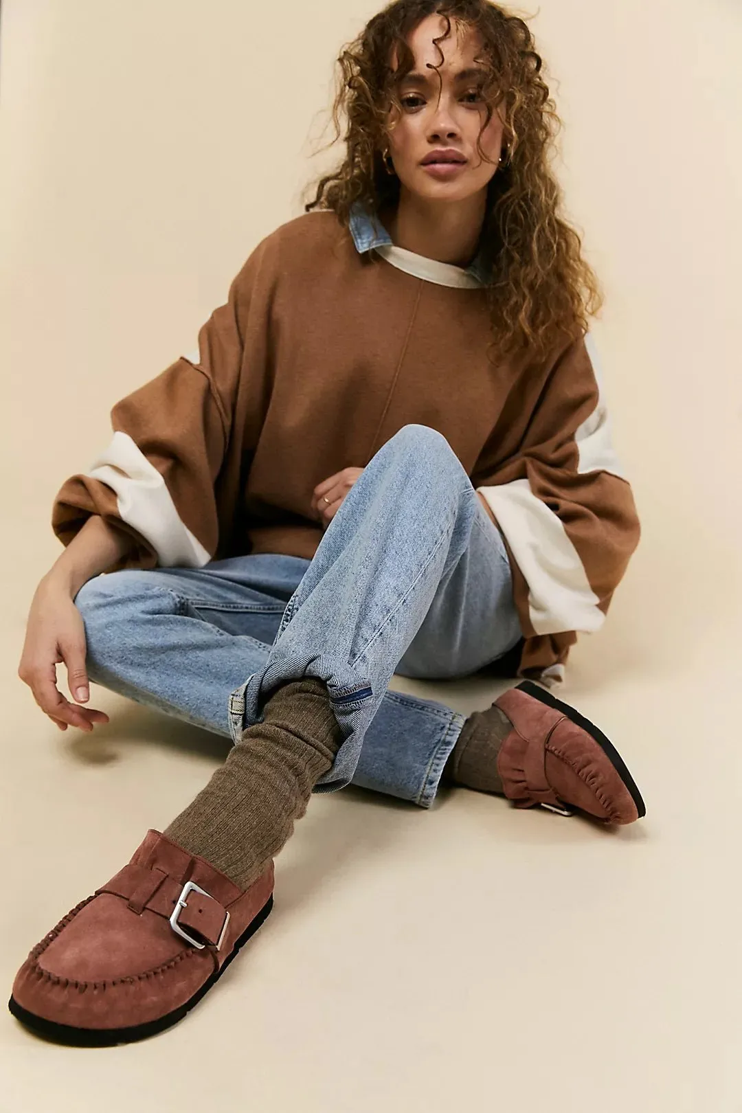 Free People After Riding Mules in Sunset Sand Suede - Final Sale