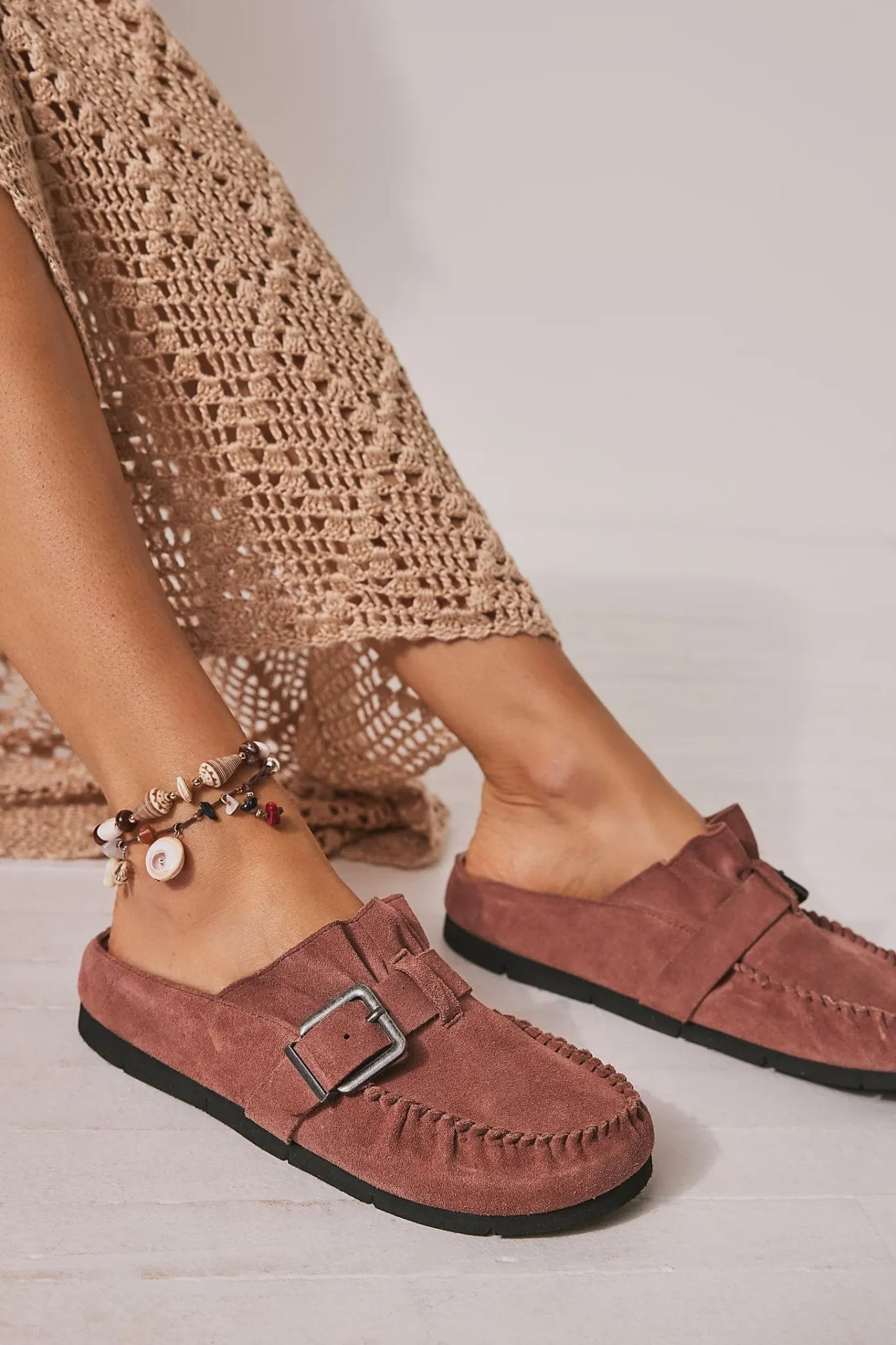 Free People After Riding Mules in Sunset Sand Suede - Final Sale