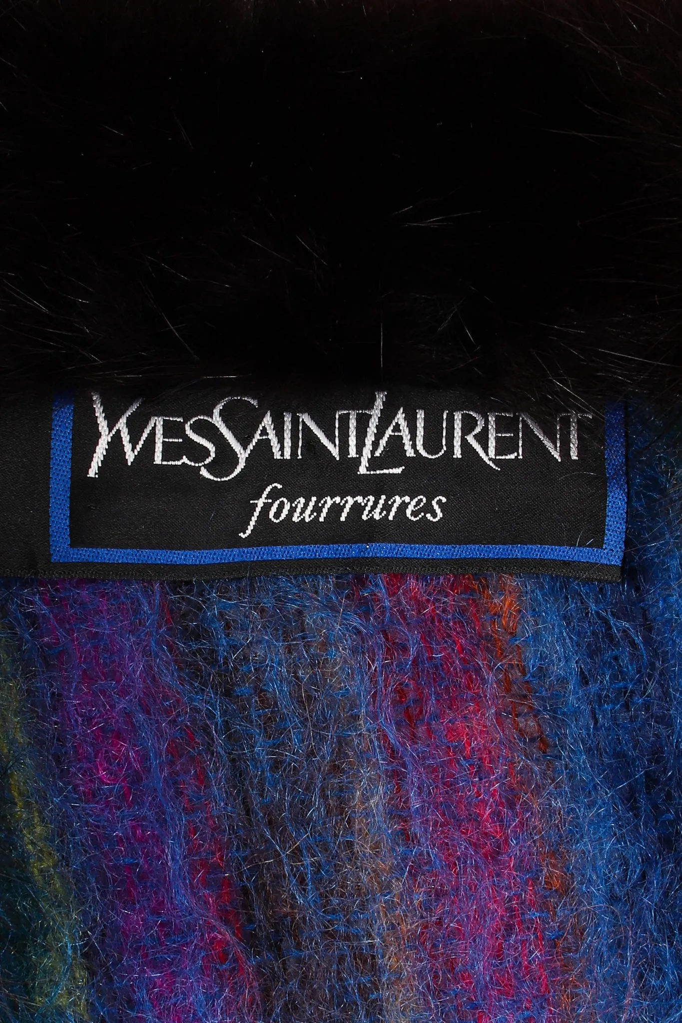 Fur Stripe Poncho Cape