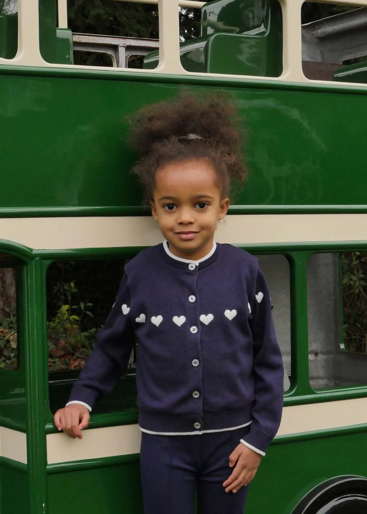 Girls Heart Intarsia Cardigan