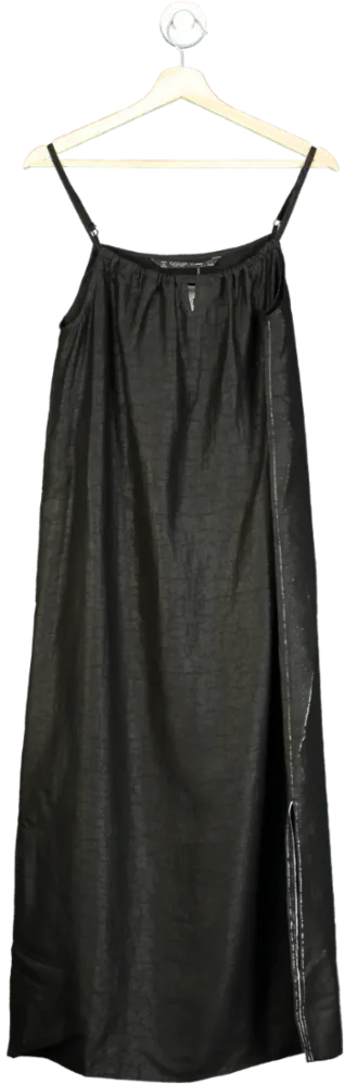 Goelia Black Silk Slip Dress UK 6