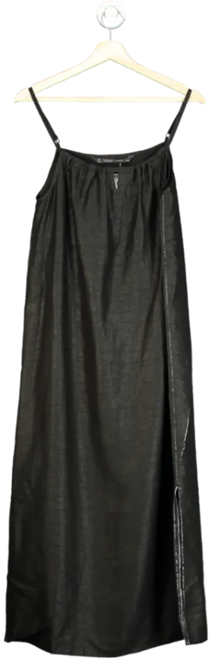 Goelia Black Silk Slip Dress UK 6