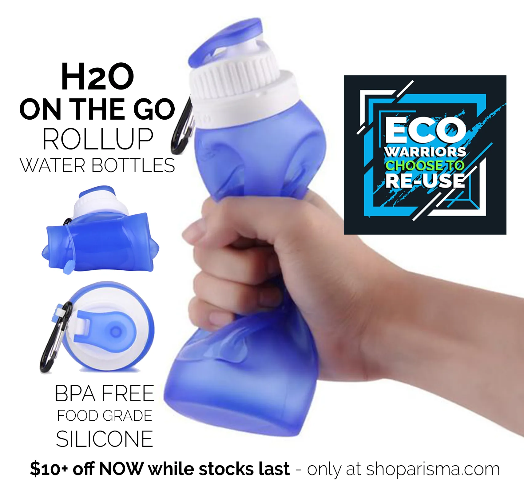 H2O On-the-Go Rollup Reusable Water Bottles