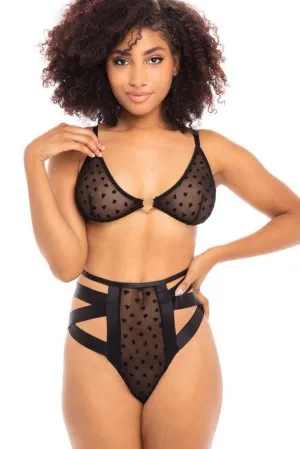Heart Mesh Bra Set