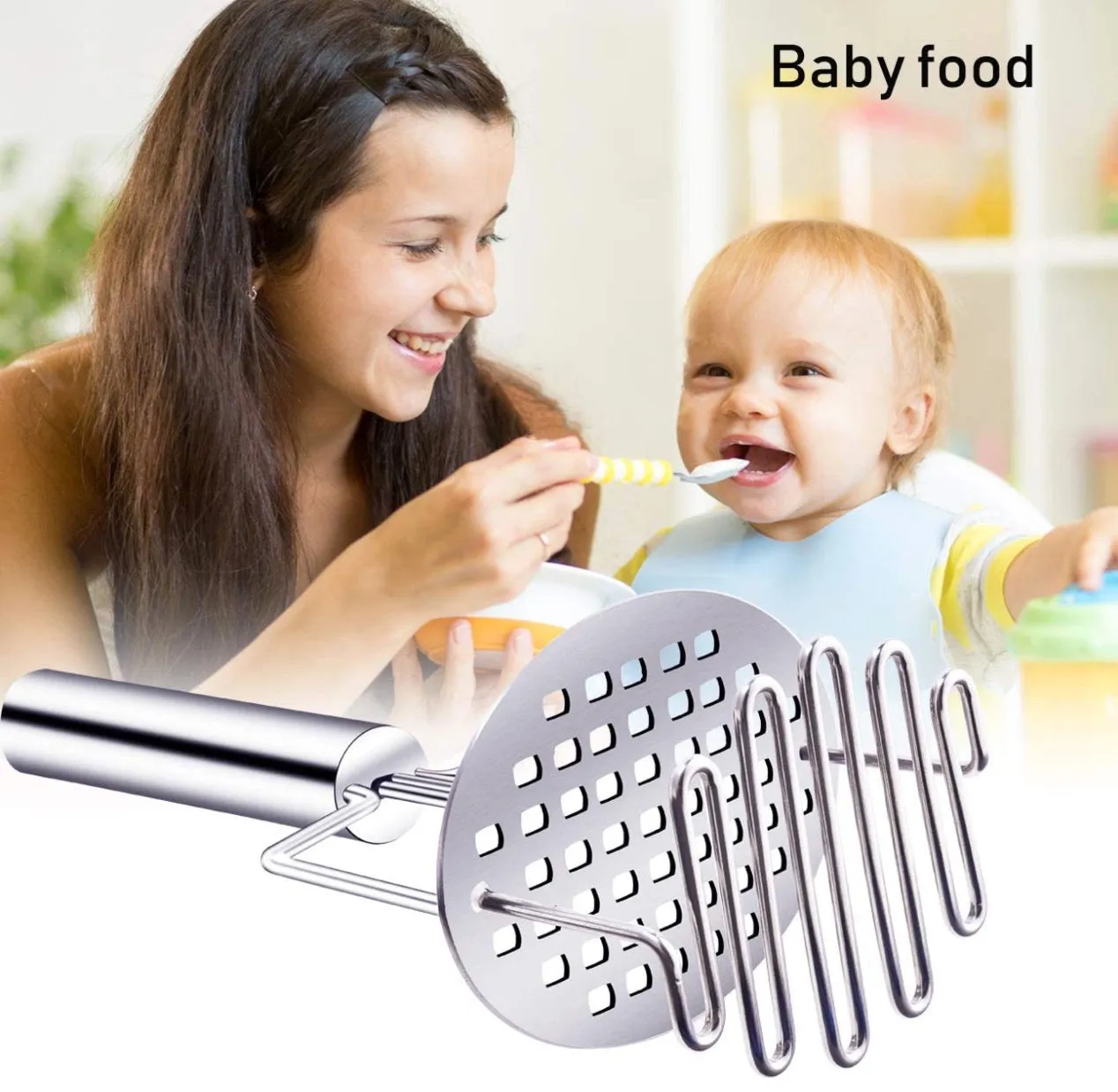 Homlly Stainless Steel Potato Masher