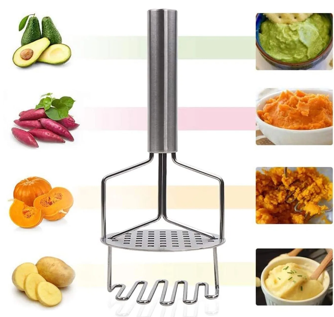 Homlly Stainless Steel Potato Masher