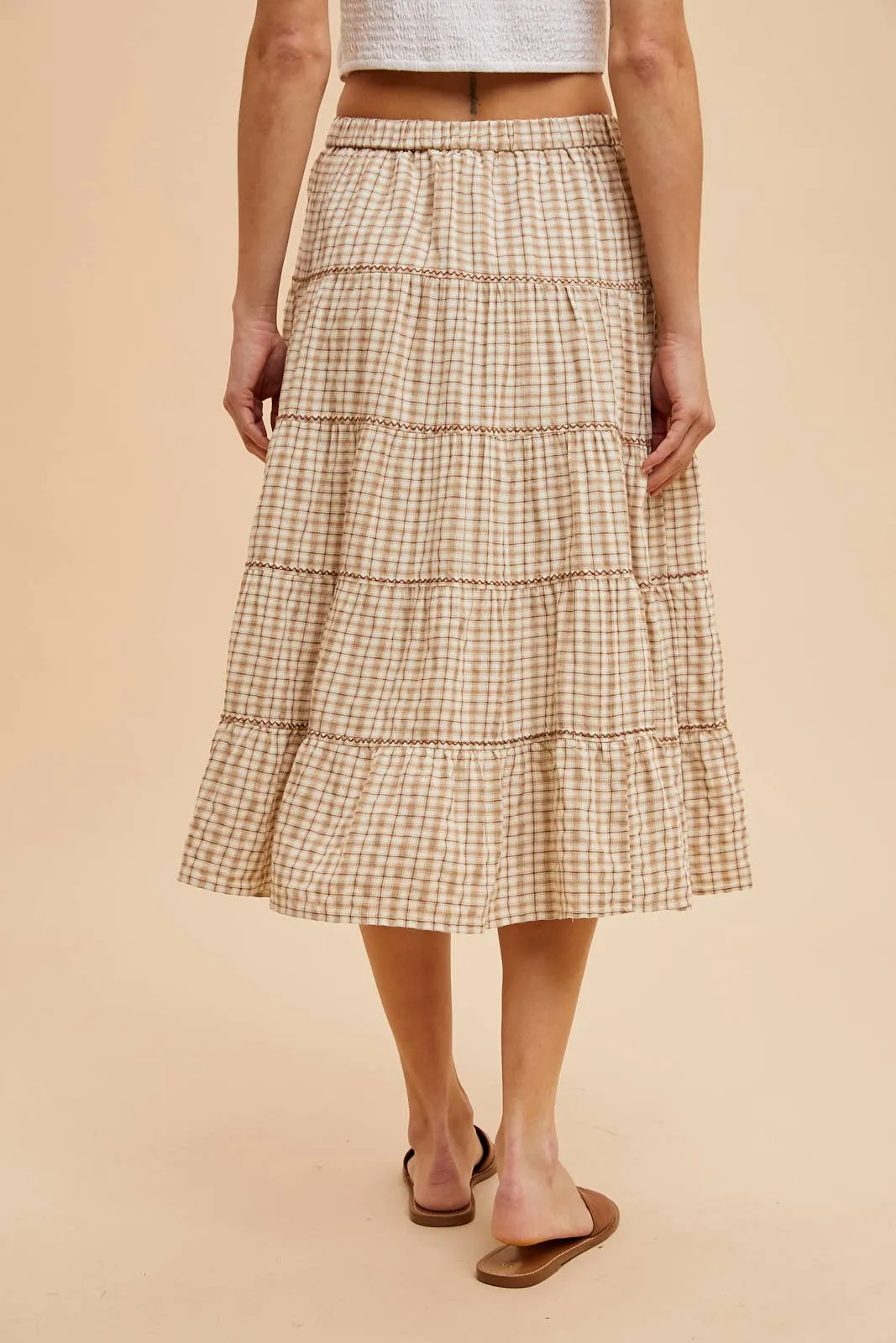 Honeyhill Gingham Midi Skirt