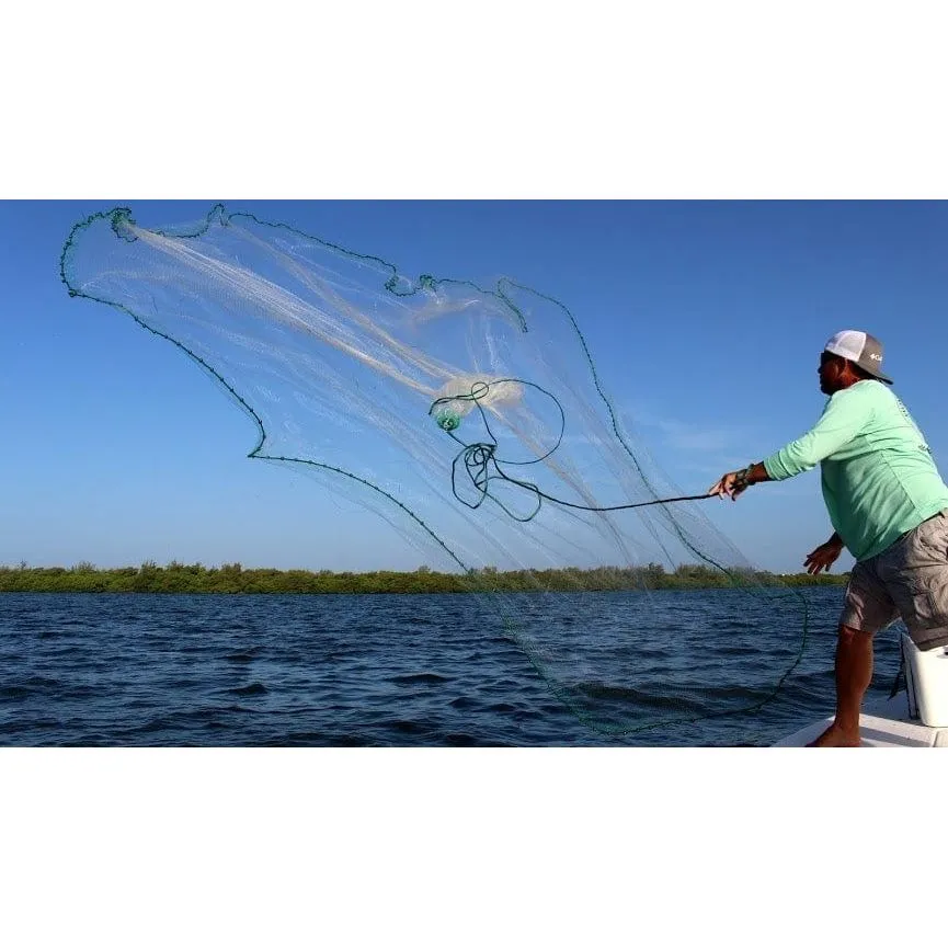 Humpback Minnow Shallow Water Cast Nets (1/4" Sq. Mesh) - 1.3lb per ft