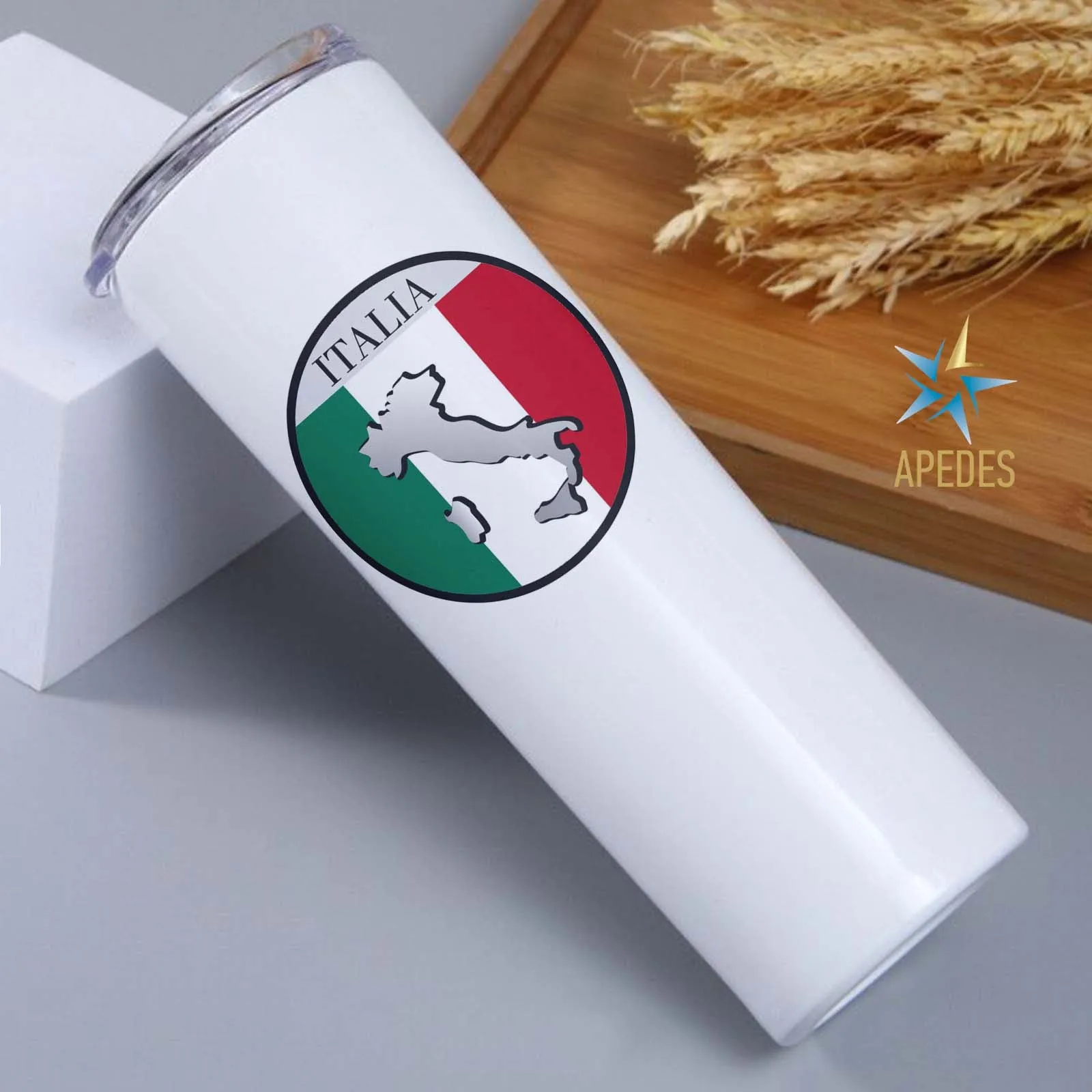 Italy Flag Stainless Steel Skinny Tumbler 20 OZ