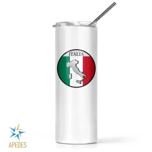 Italy Flag Stainless Steel Skinny Tumbler 20 OZ