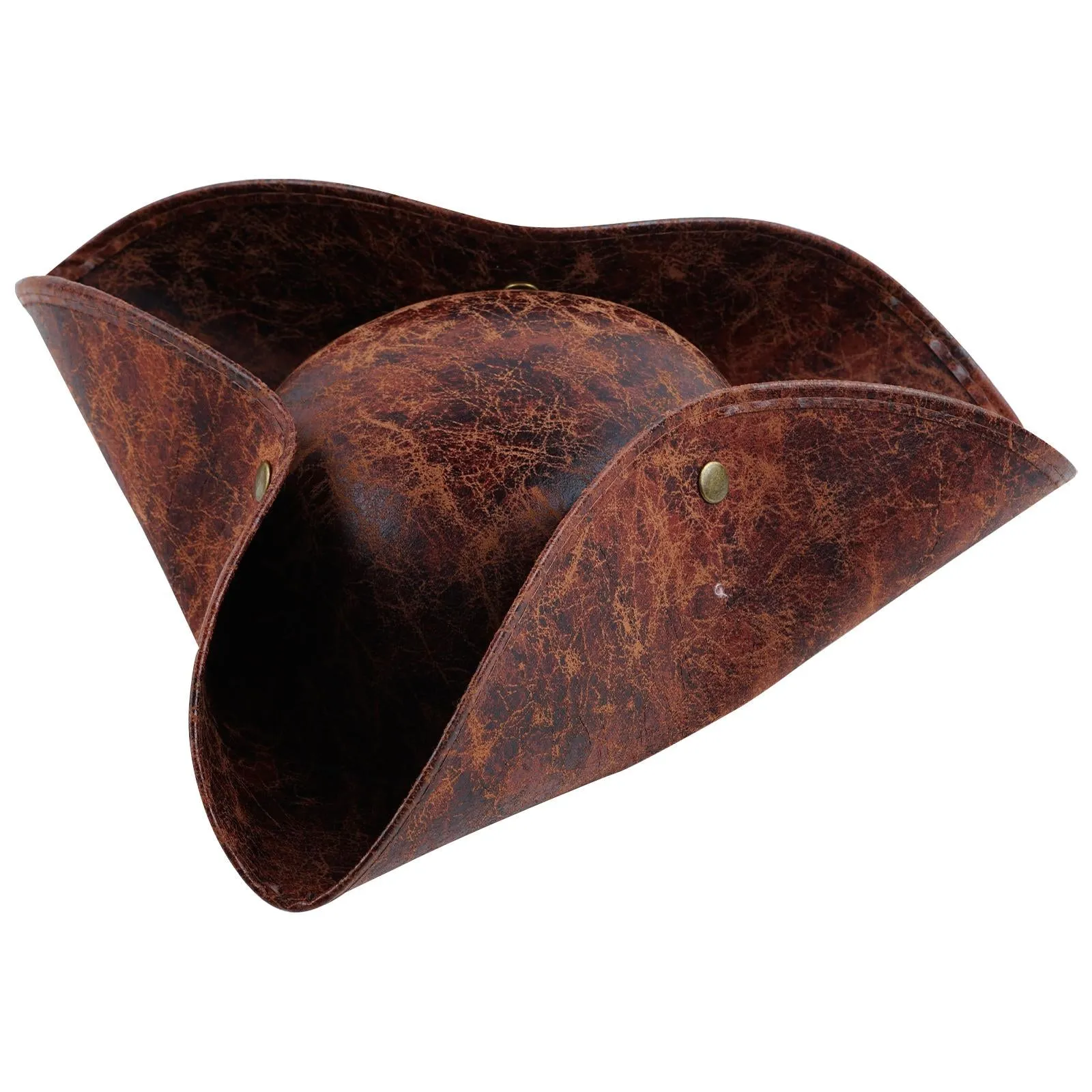 Jack Captain Pirate Wig Pirate Hat Rustic Tricorn Brown Ancient Pirates Hat American European Outdoor Pirate Outdoor Sports