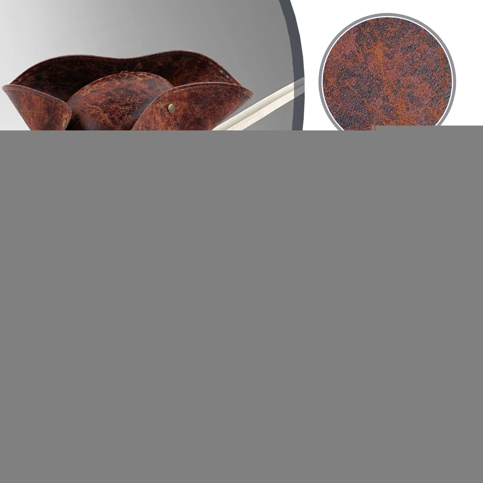 Jack Captain Pirate Wig Pirate Hat Rustic Tricorn Brown Ancient Pirates Hat American European Outdoor Pirate Outdoor Sports