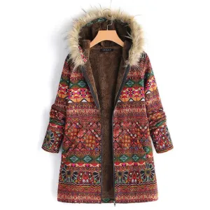 Janessa Boho Faux Fur Sweatshirt Fleece Jacket