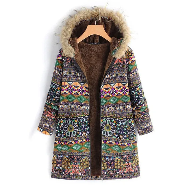 Janessa Boho Faux Fur Sweatshirt Fleece Jacket