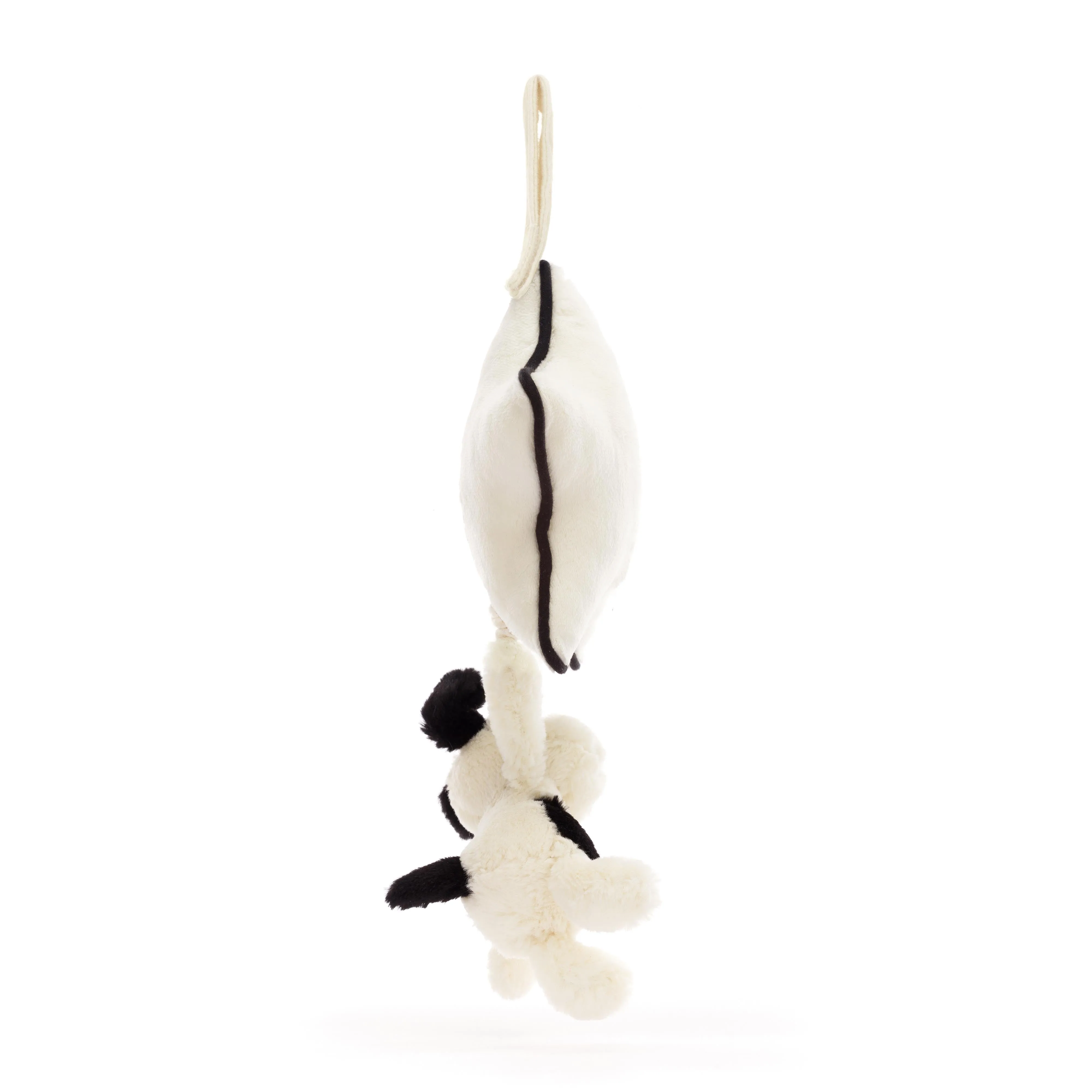 Jellycat Bashful Black & Cream Puppy Musical Pull