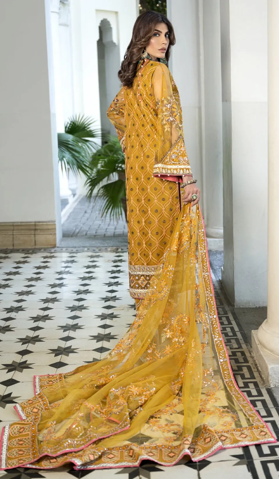 Kameez Trouser Embroidered Pakistani Wedding Dress