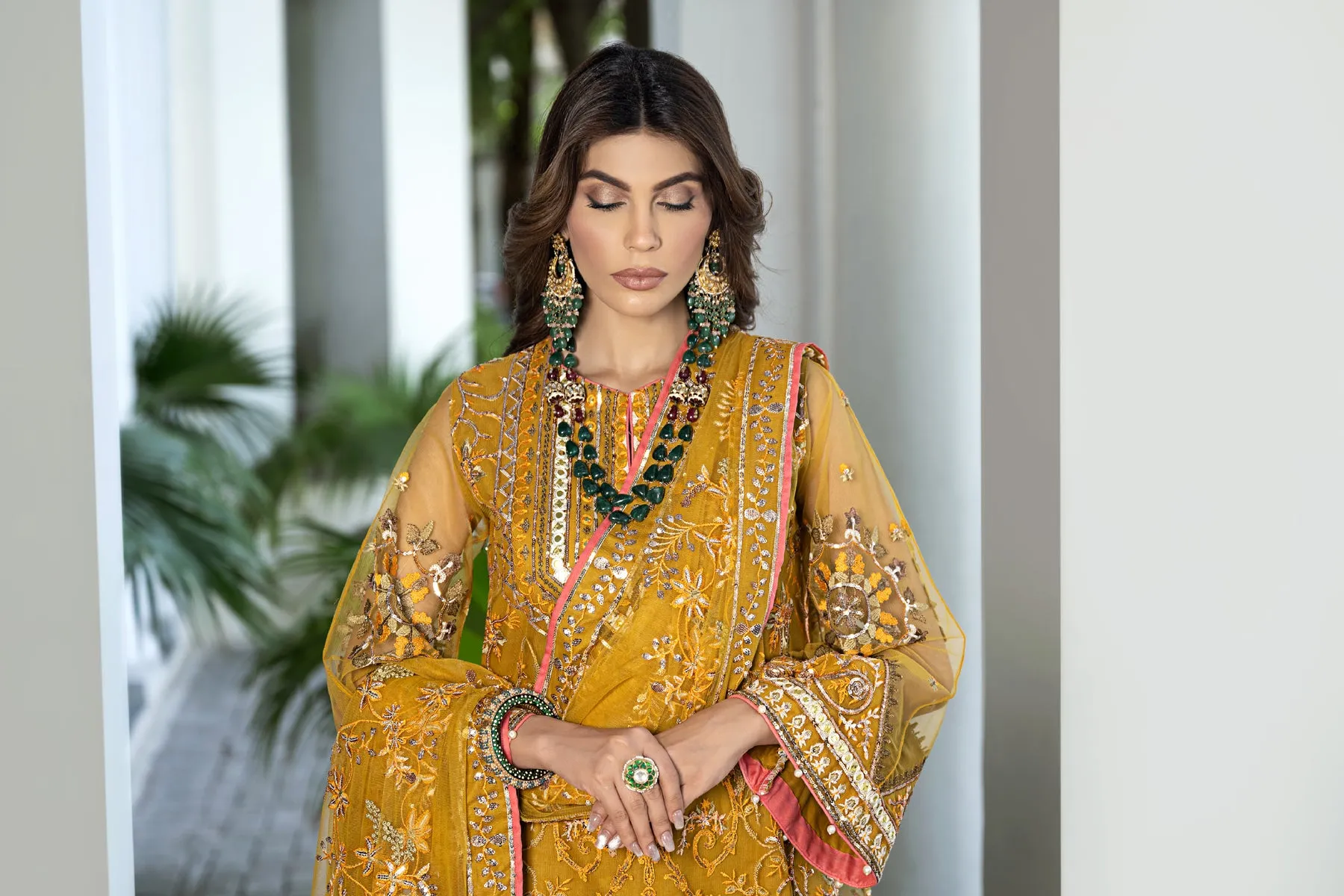 Kameez Trouser Embroidered Pakistani Wedding Dress