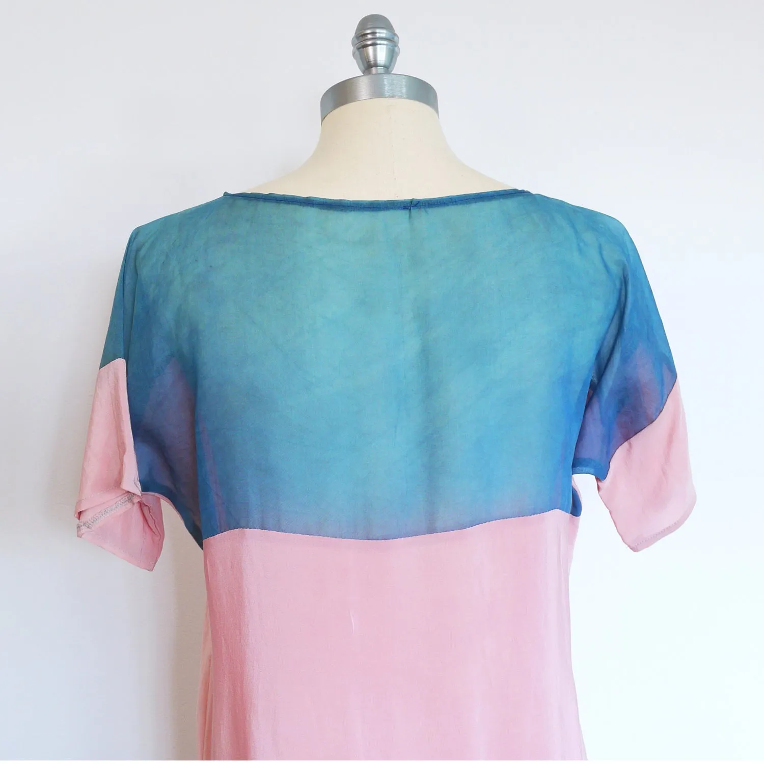 LAC Two Tone Silk dress.  Natural dye handmade. Sz. medium