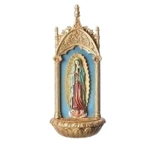 Large Our Lady of Guadalupe Holy Water Font (11 1/2"")
