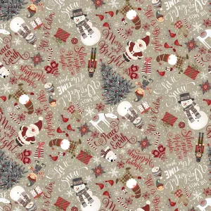Let It Snow, Christmas Words and Snowmen in Natural