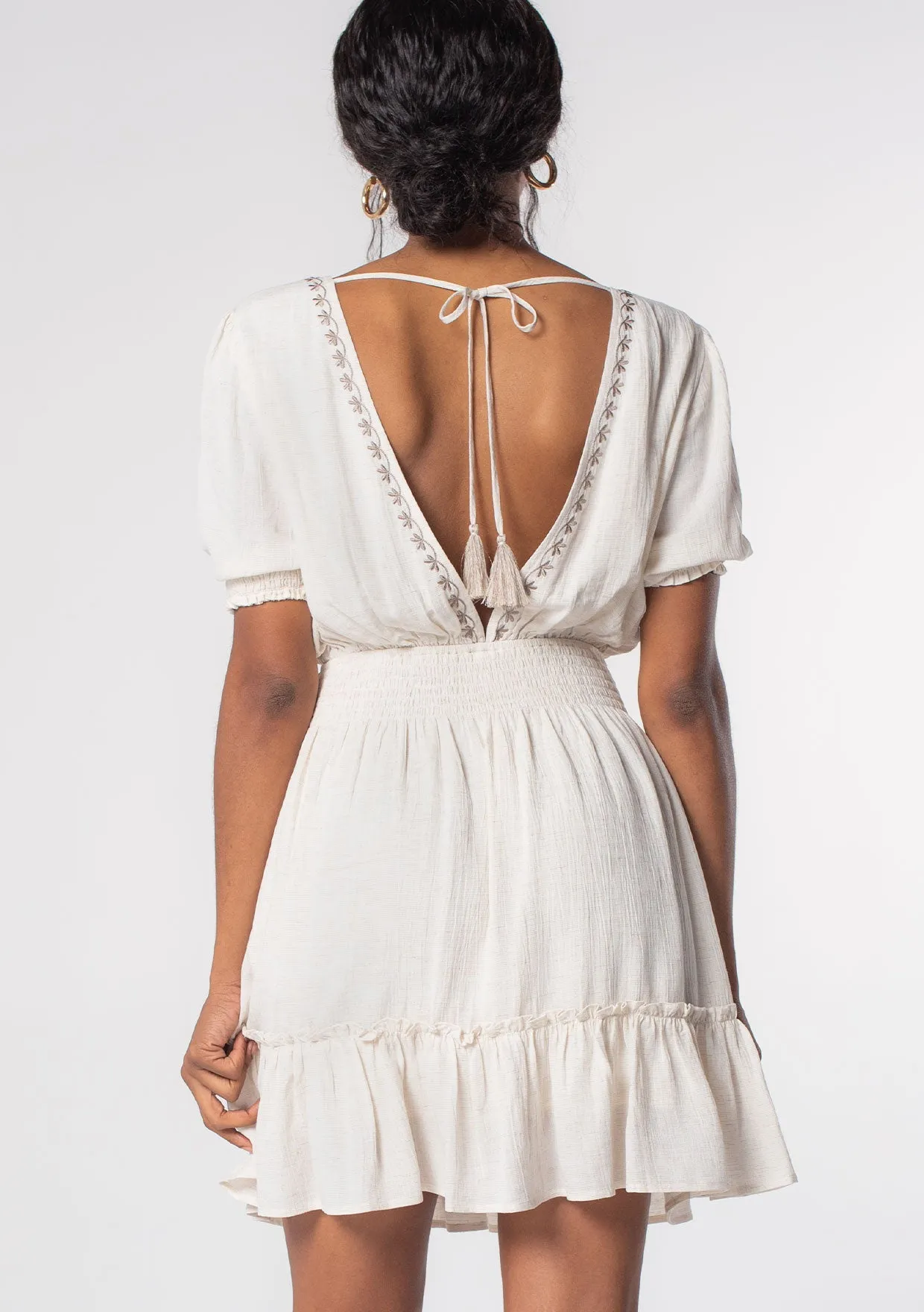 Libra Embroidered Mini Dress