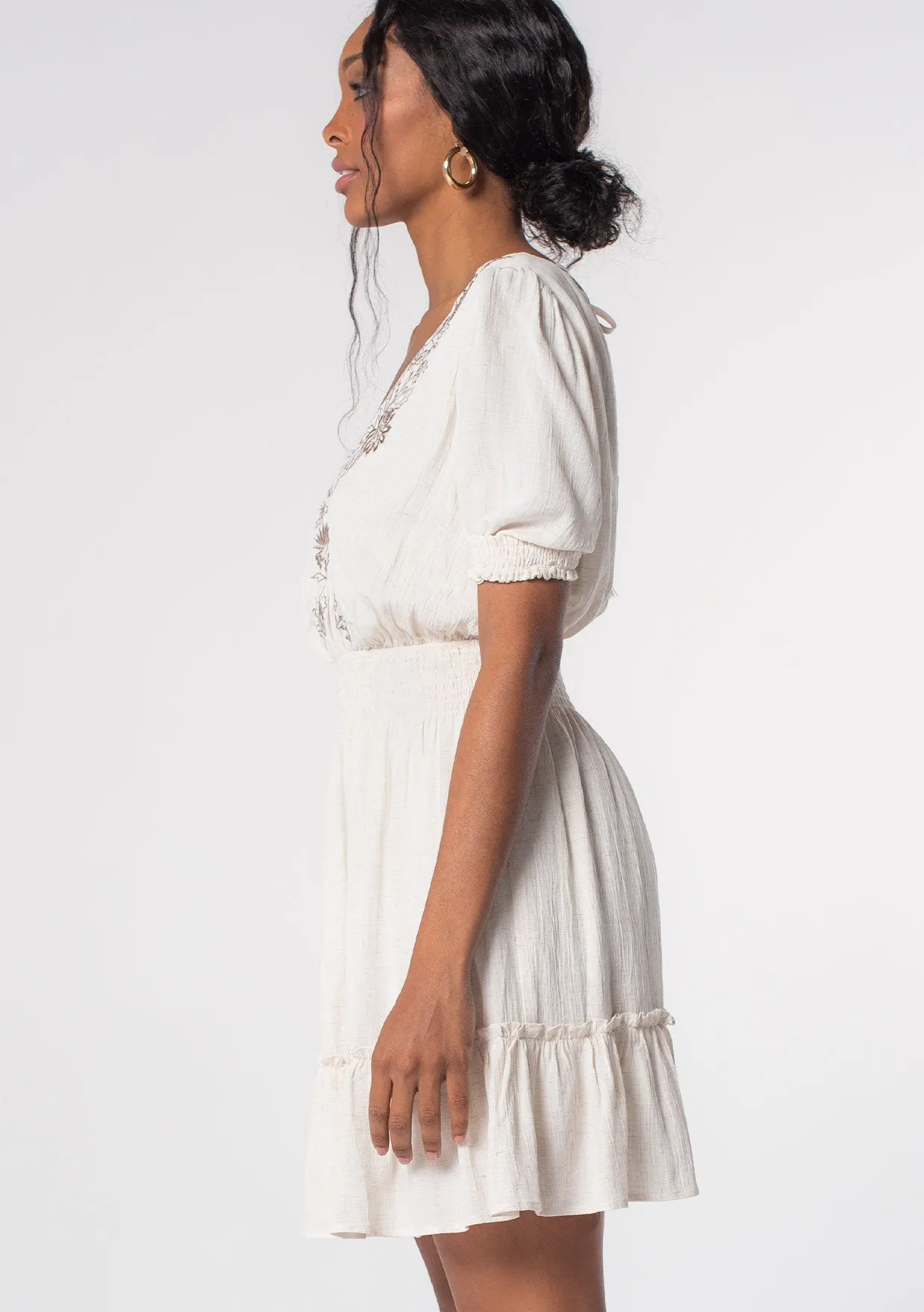 Libra Embroidered Mini Dress