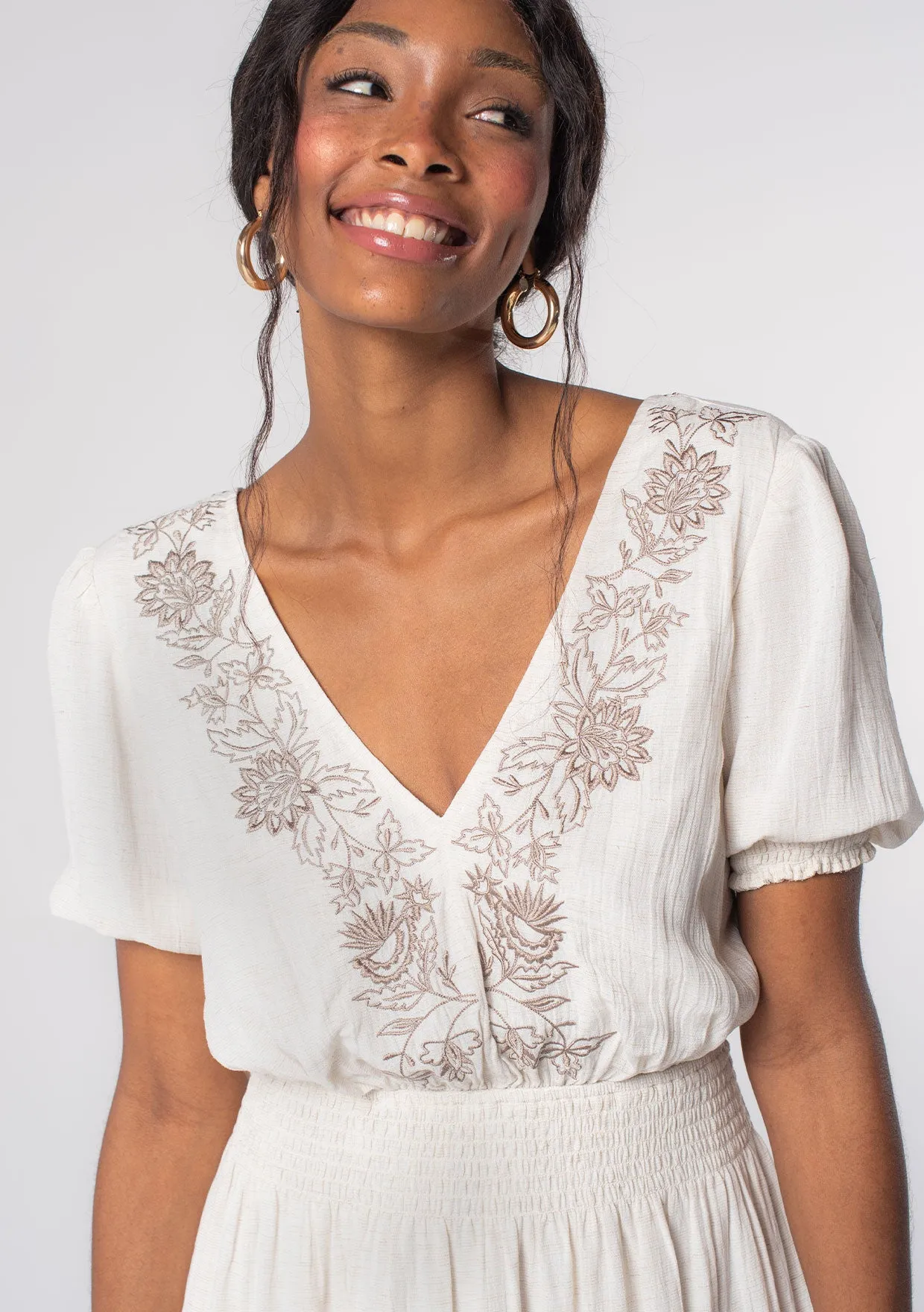 Libra Embroidered Mini Dress