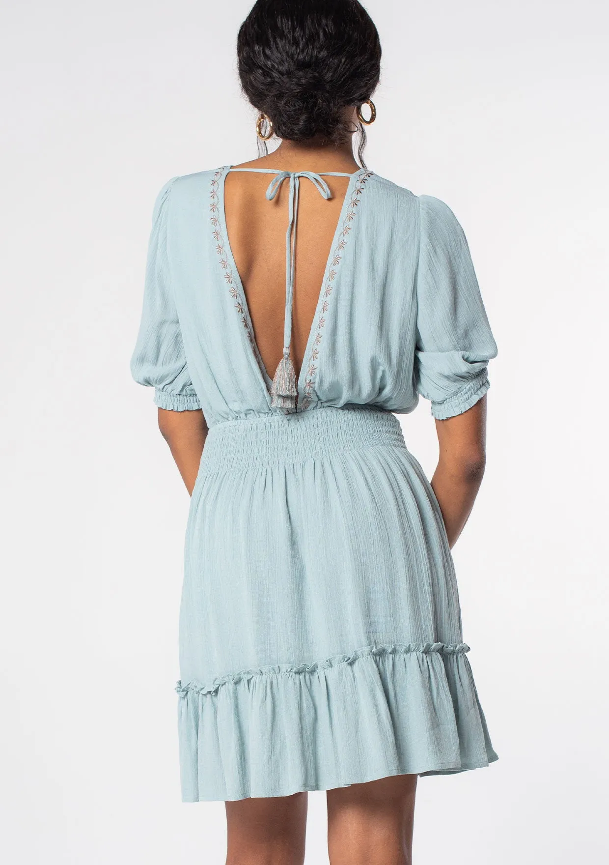 Libra Embroidered Mini Dress